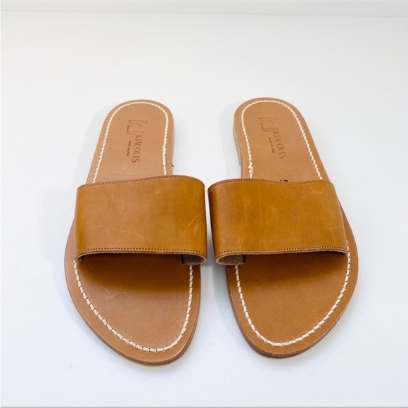 K. Jacques leather tan flats - Picture 2 of 10